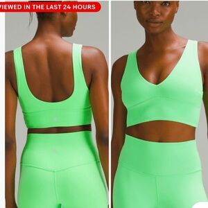 Lululemon Womens Size 10 Align V-Neck Bra Pistachio Bright Green Support C/D Cup